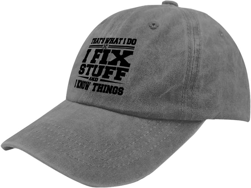 ACEMIRE That's What I Do I Fix Stuff and I Know Things Dad Hats for Men Graphic Baseball Cap Adjustable - Image 2